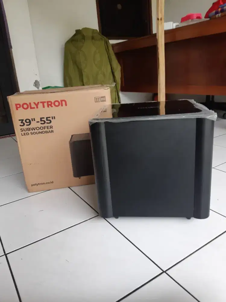 Speaker subwoofer pasif Polytron soundbar, baru, uk 31x31x30cm