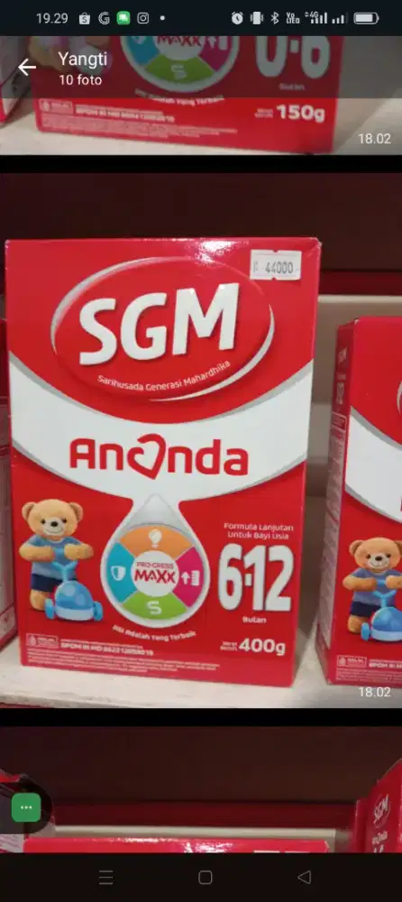 SGM susu bayi 0 - 3 tahun