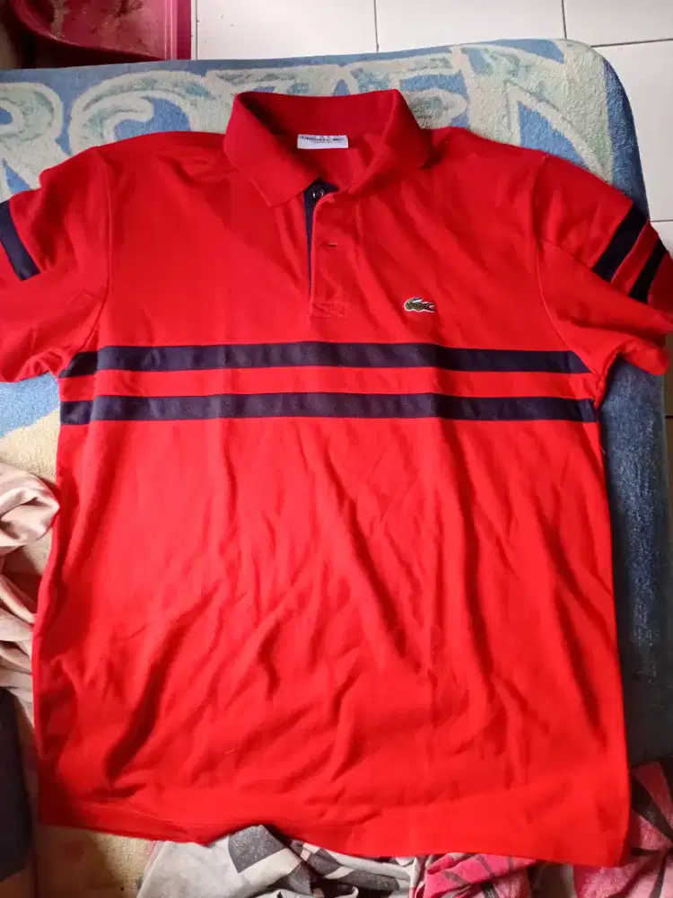 Baju second brended pria ori merk Lacoste size M besar