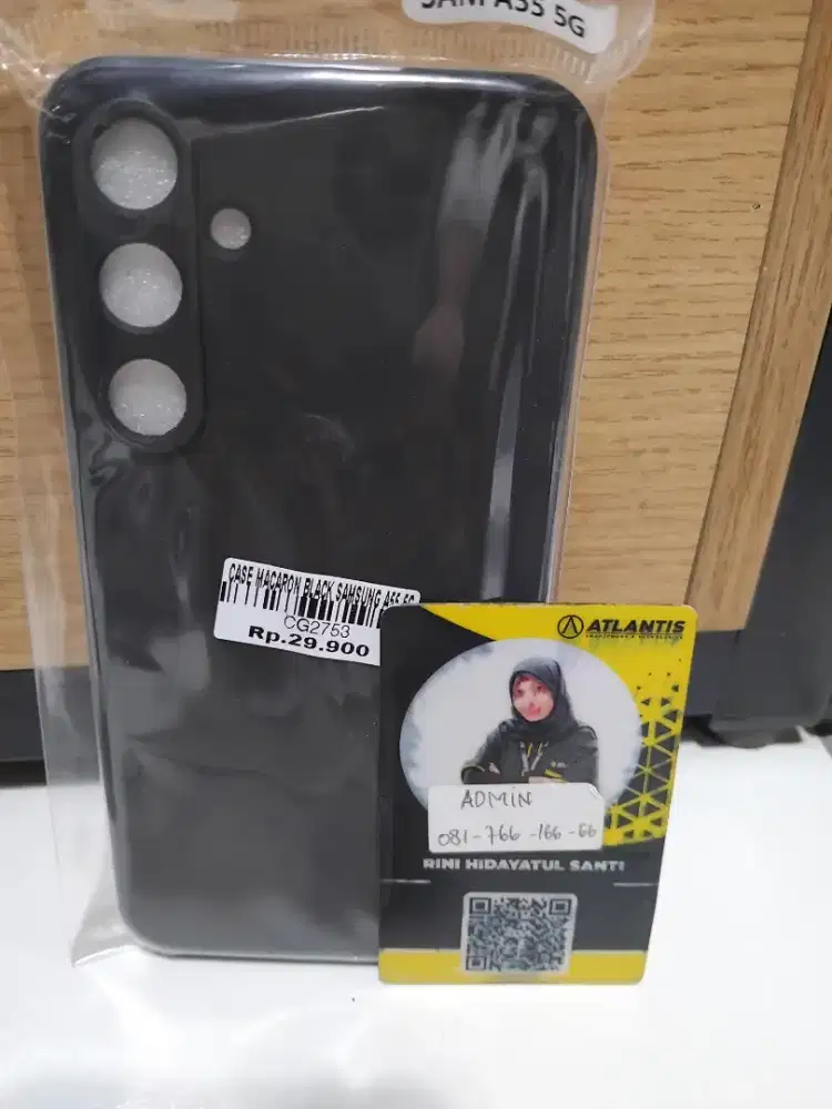 CASE MACARON BLACK SAMSUNG A55 5G | ATLANTIS DAHSYAT
