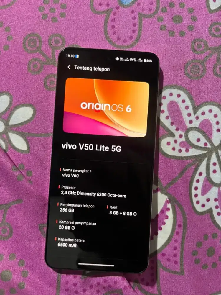 jual vivo v50 lite 5G 8/256 mulus fullset