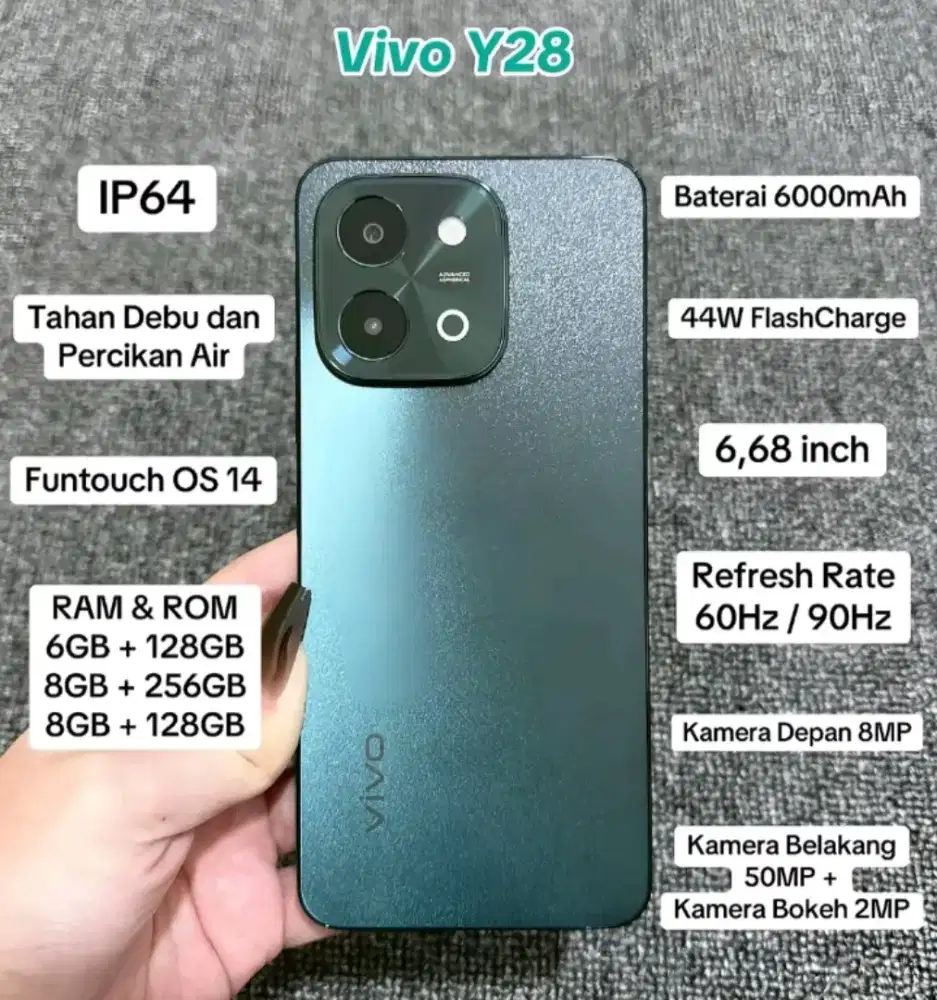 Vivo Y28 8/256 GB Hijau Baru