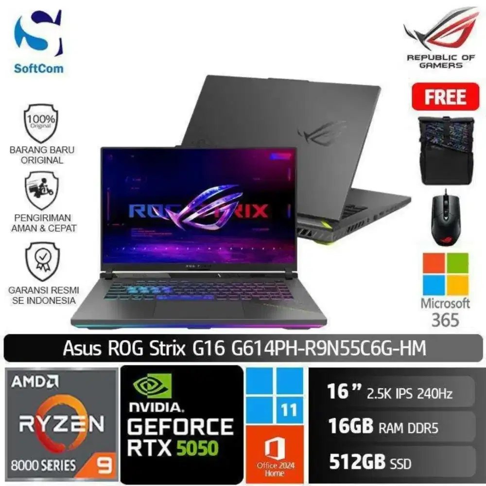 Cicilan laptop asus rog strix g16 rtx 5050 pakai ktp aja