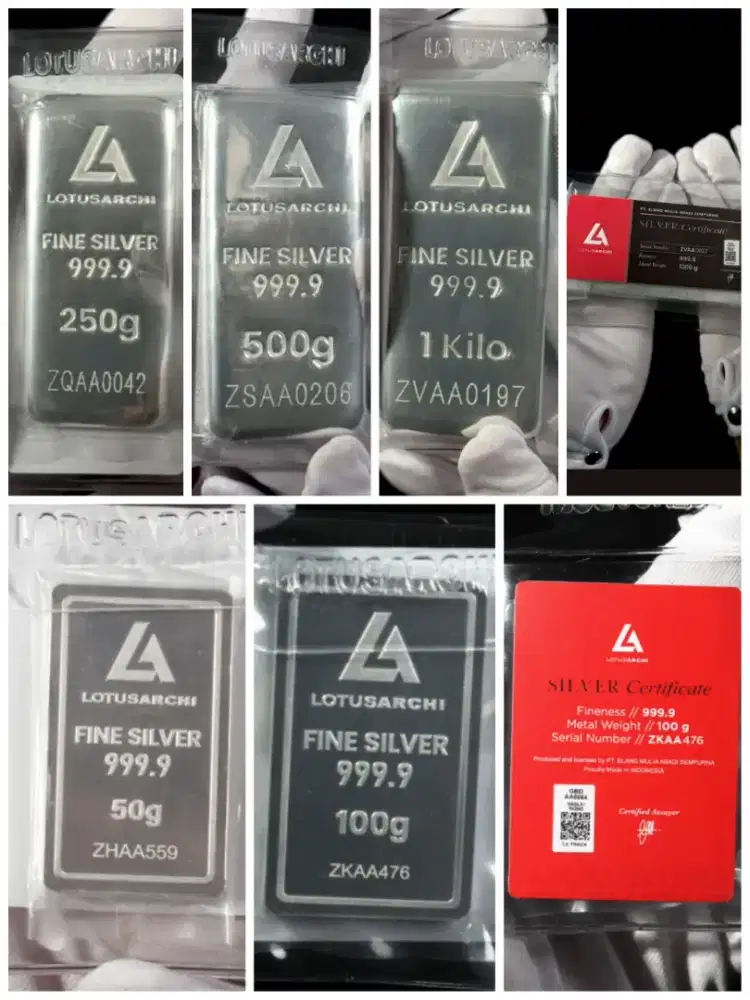 Perak Lotus Archi 250gr 500gr 1kg Silver Logam Mulia Sertifikat 1000