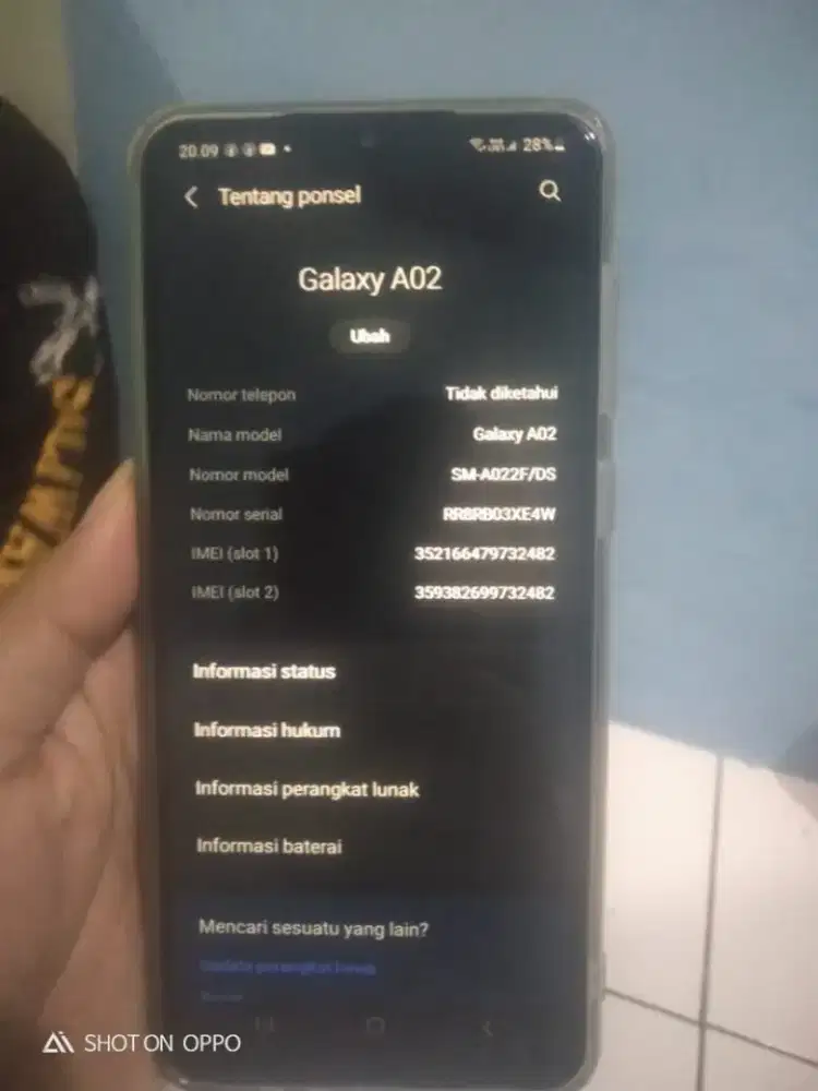 Jual samsung a02 ram 3