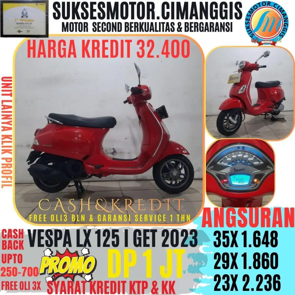 DP 1 JT VESPA LX 125 I GET CASHBACK UPTO700RBU FREEOLI3X BERGARANSI