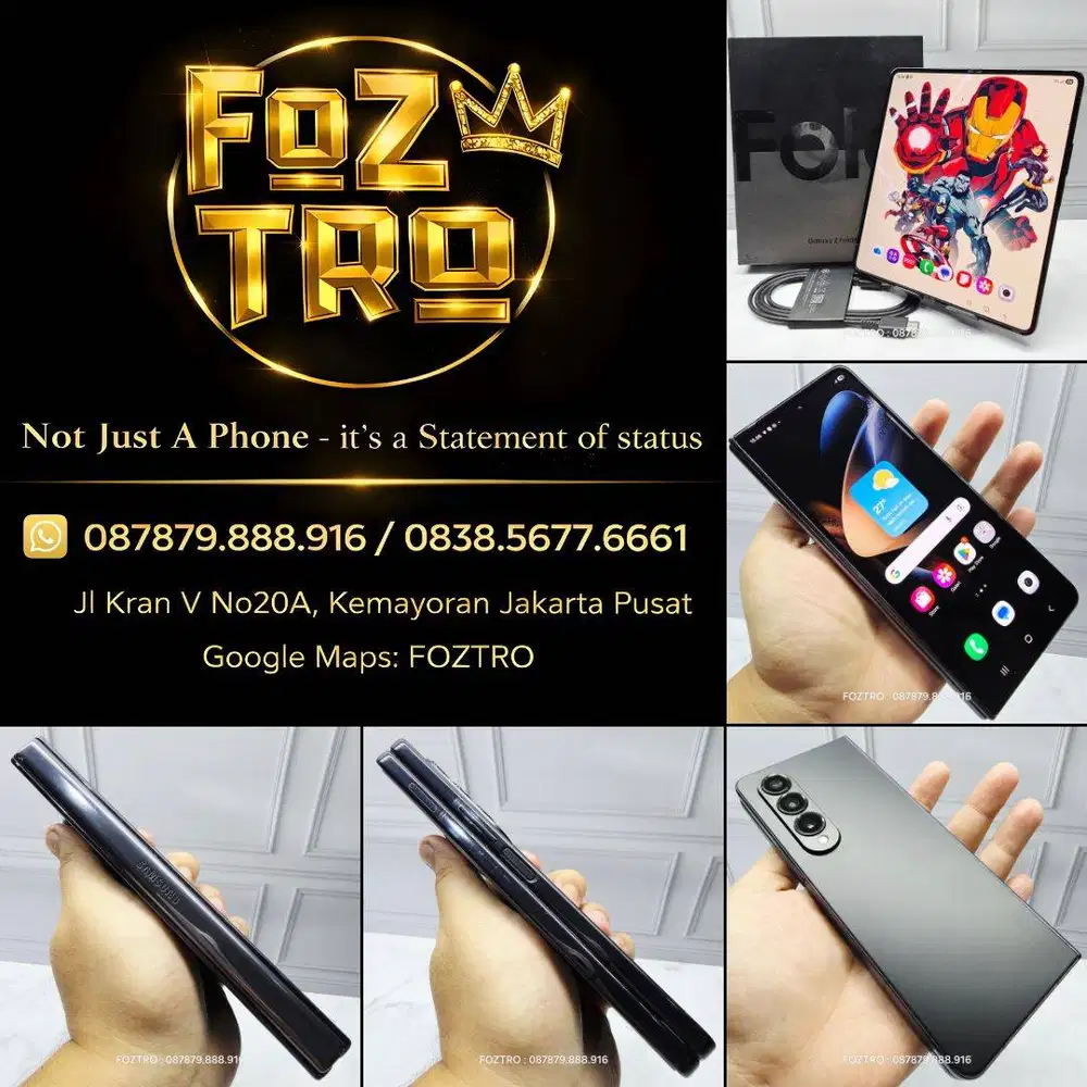 Samsung Galaxy Z Fold 4 12/256GB Black Fullset Resmi SEIN No Minus