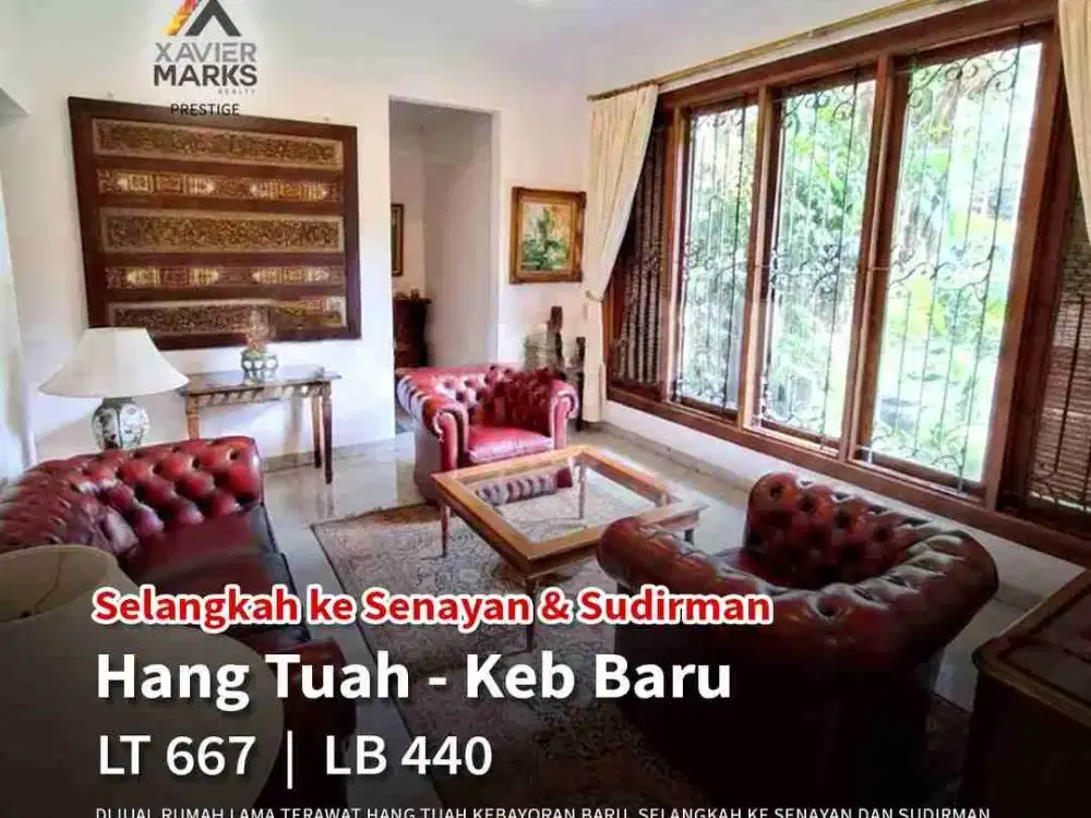 Dijual rumah lama terawat Hang Tuah Kebayoran Baru, selangkah ke senayan dan Sudirman

Lt. 667m
Lb. 440m
Kt 4 + 1
Km 4 + 1
Garasi 4
Carpot 2
Garden depan dan belakang
Bangunan 2lantai
Shm
Hadap selatan
Lokasi tenang
Strategis
Bentuk tanah kotak/persegi
Li