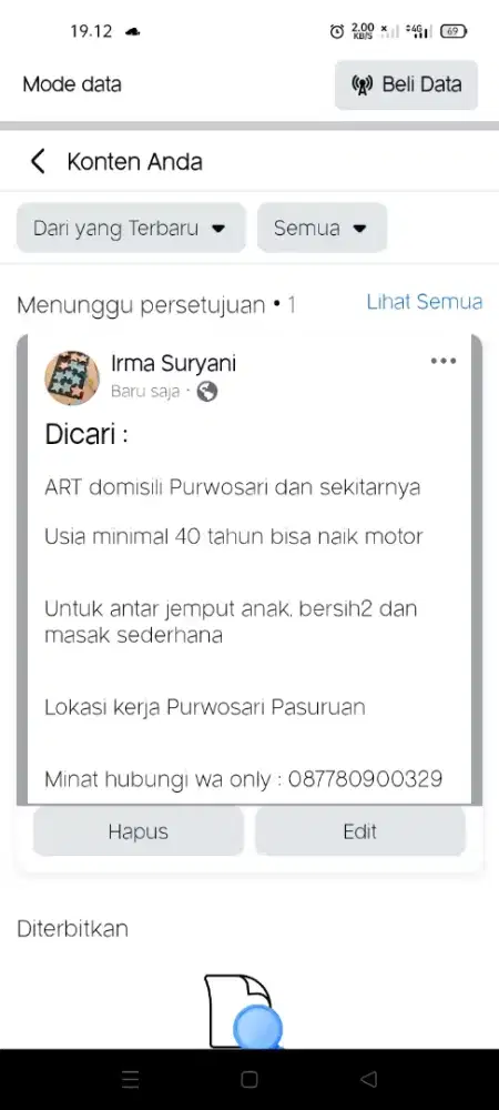 Dibutuhkan segera ART