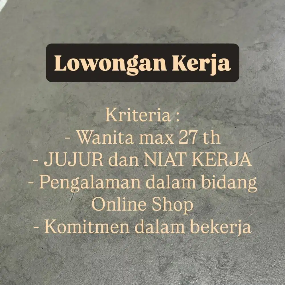 [LOWONGAN] Admin packing online shop
