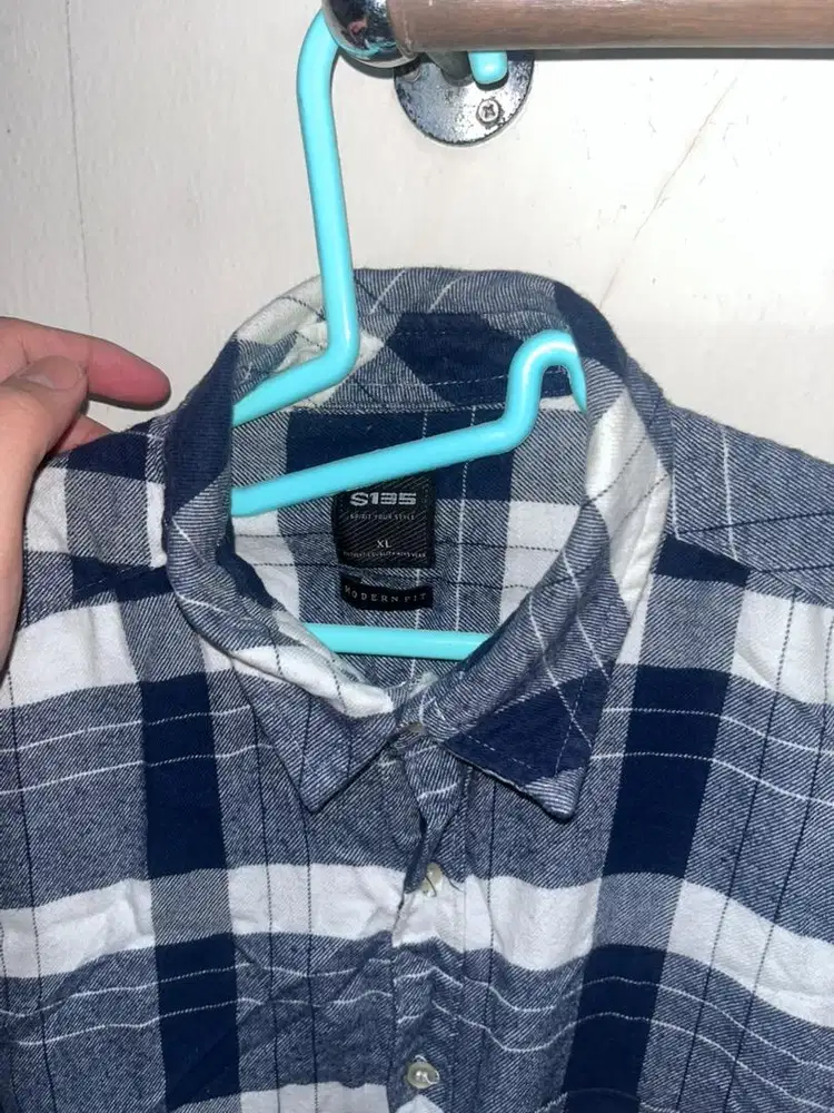 KEMEJA FLANNEL BIRU/NAVY S135 XL