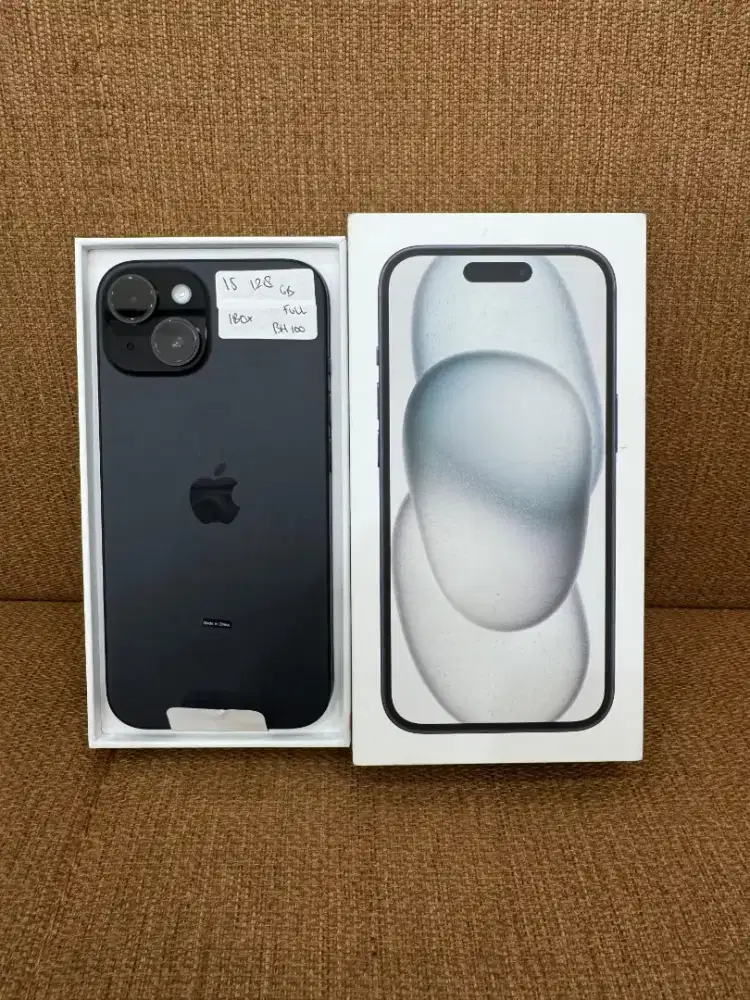 IPHONE 15 128 GB BLACK RESMI IBOX LIKE NEW