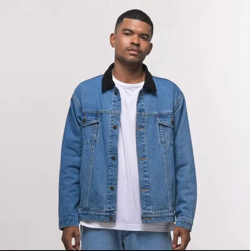 JB - Jacket Denim Corduroy Bio Wash - Jaket Trucker Jeans Pria