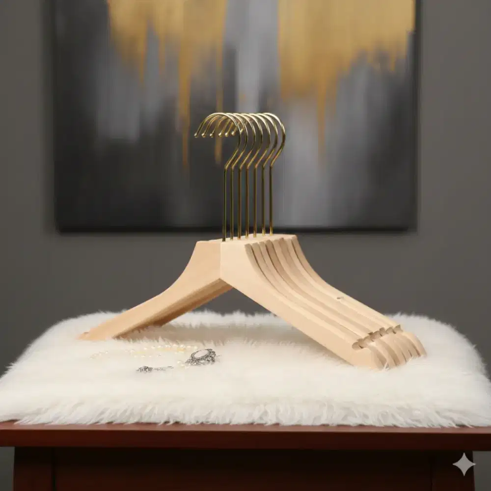 HANGER KAYU HOOK GOLD PREMIUM