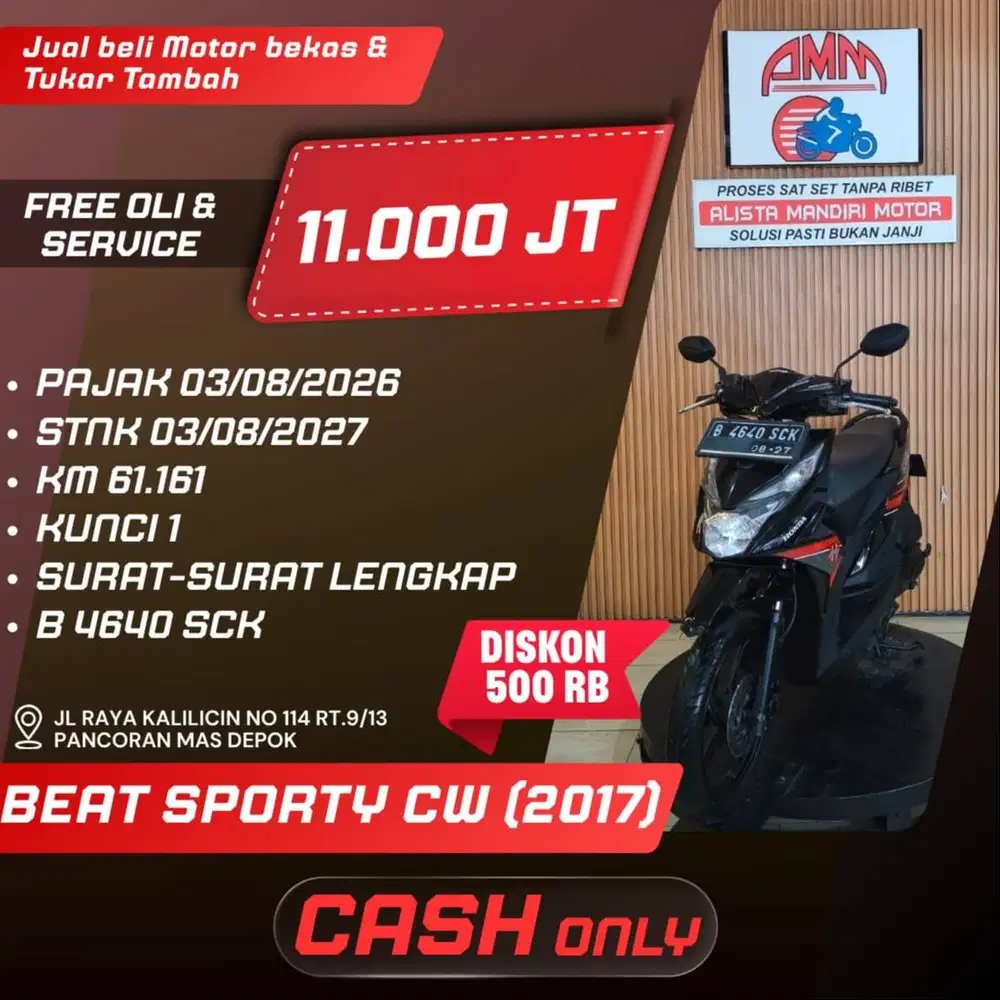 BEAT CW TH 2017 PAJAK ON BISA CASH/TRADE IN/ PAKAI CC/PAYLATER