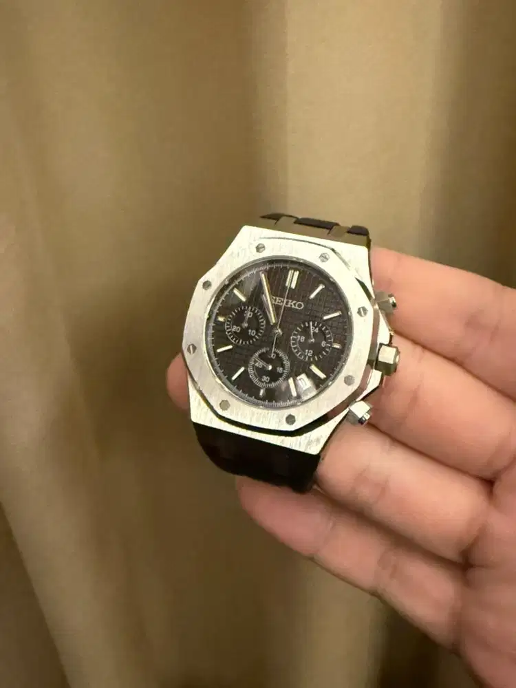Seikomod AP Royal Oak Black Chronograph