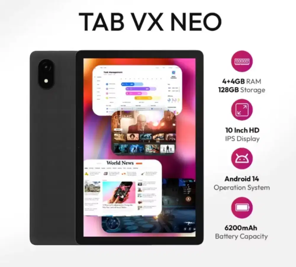 Murah new tab Advan VX Neo 4/128 grs resmi