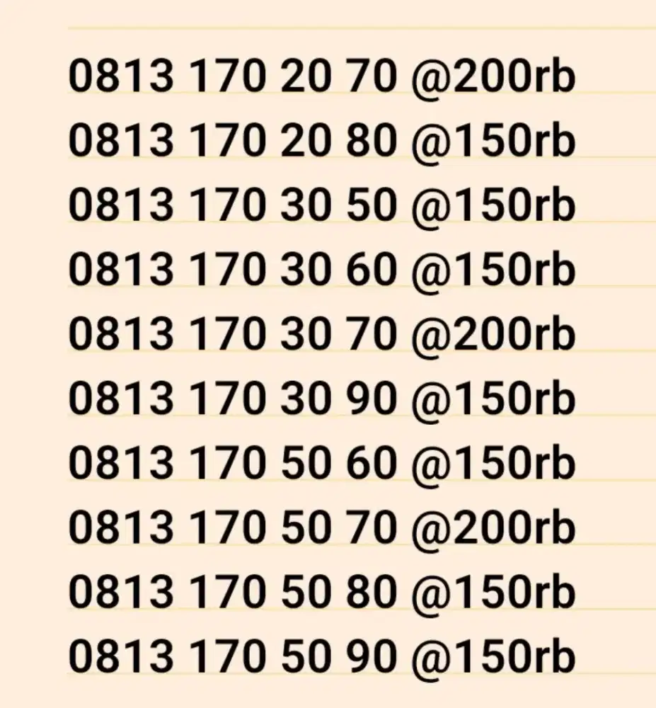 Nomor cantik simpati 11 angka seri puluhan rapi