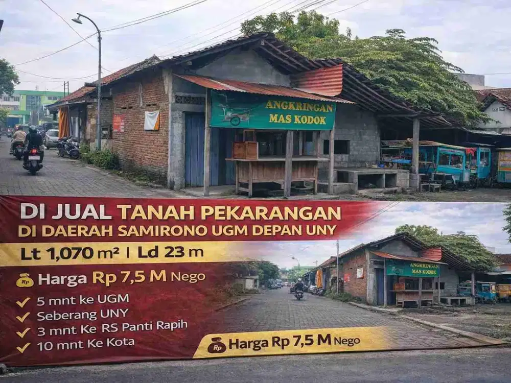 DIJUAL TANAH PEKARANGAN SUPER STRATEGIS
SAMIRONO – SEBERANG UNY | 5 MENIT KE UGM