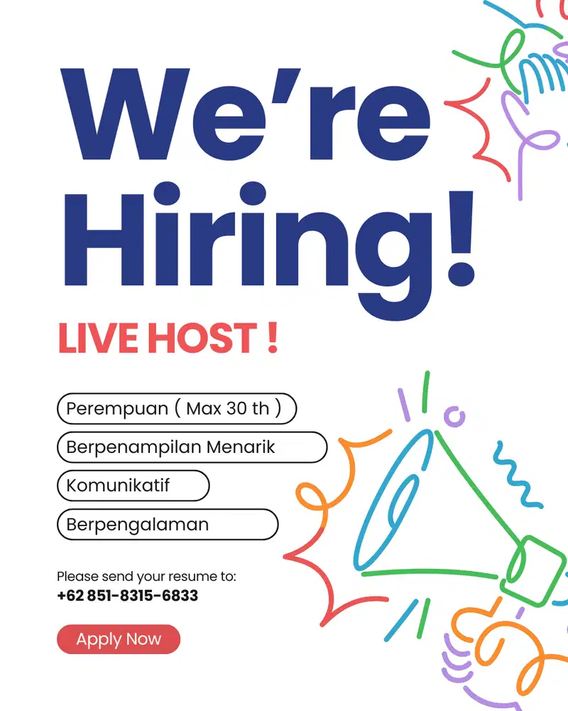 DI CARI HOST LIVE ADA PENGALAMAN