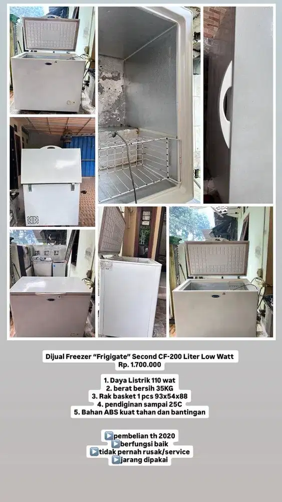 Freezer Merek Frigigate Second