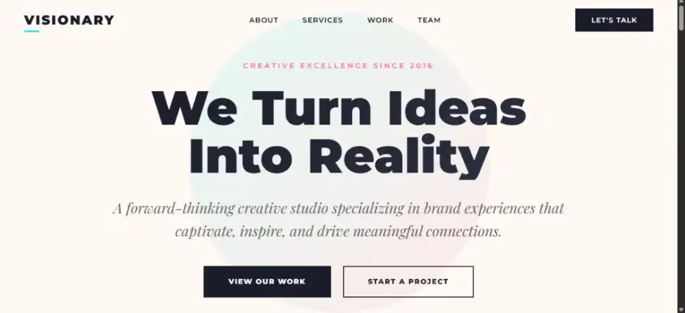 Visionary creative landing