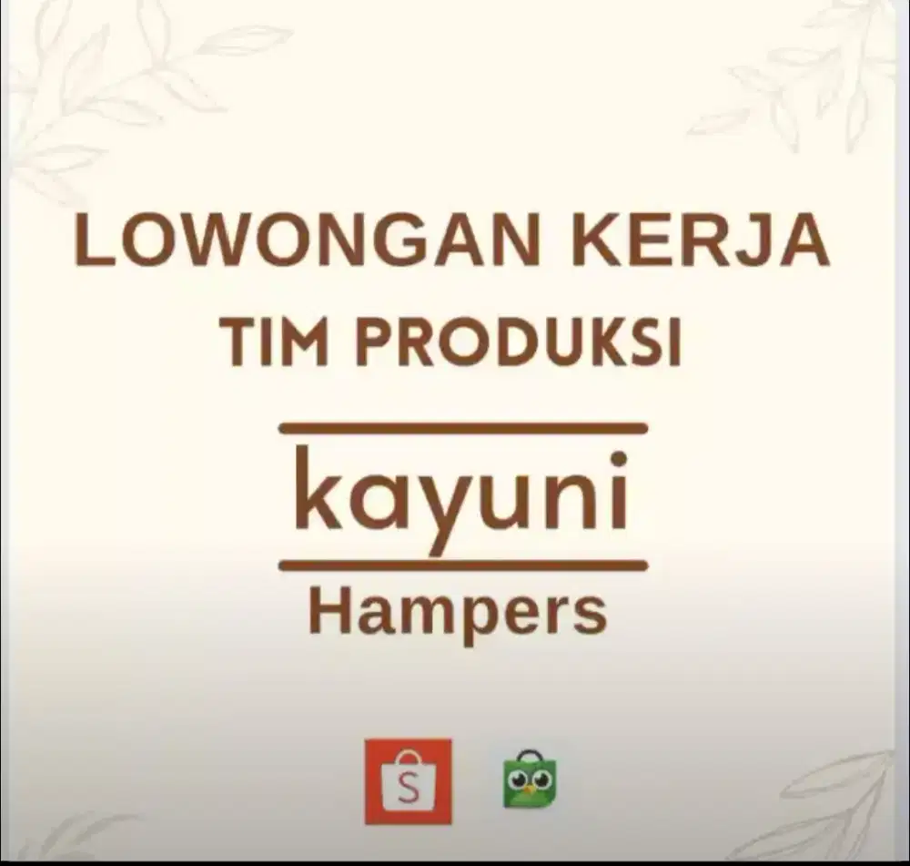 Loker Tim Produksi Hampers ( Loker Online Shop )