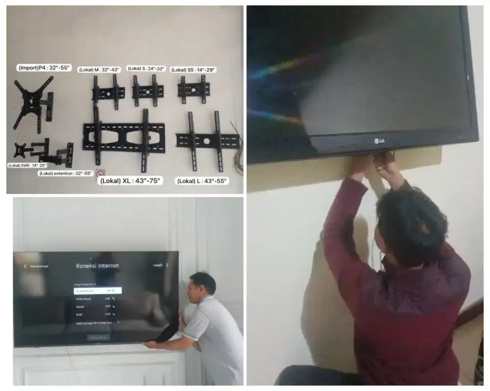 Braket +pasang atau jasa pasang terima rapih breket bracket led tv