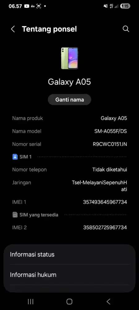 Samsung A05 4/128 batangan