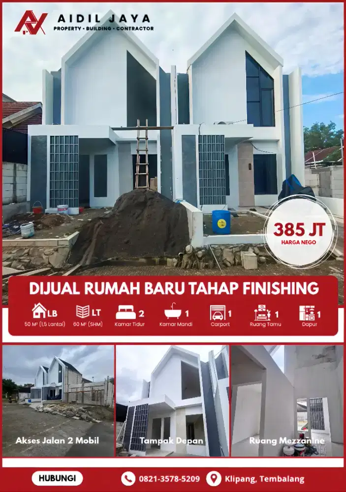 Rumah Mezannine Ready Unit Dekat Jln Raya Klipang Tembalang