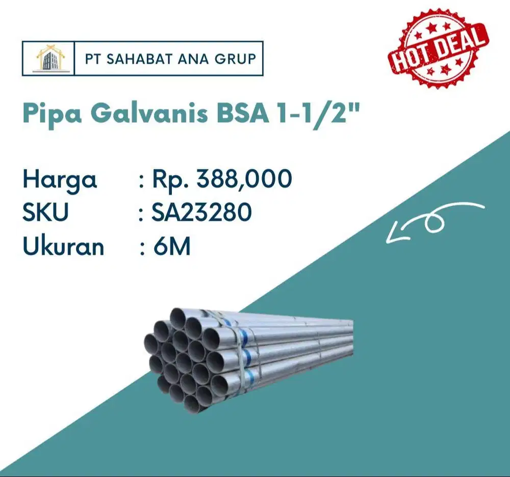 Pipa Galvanis BSA 1-1/2