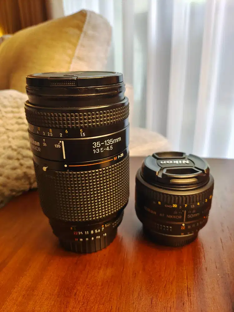 Jual lensa nikkor 35-135 mm dan 50 mm