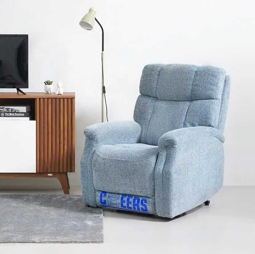 Cheers Maple Sofa Recliner Fabric 1 Seater dengan Roller - Biru