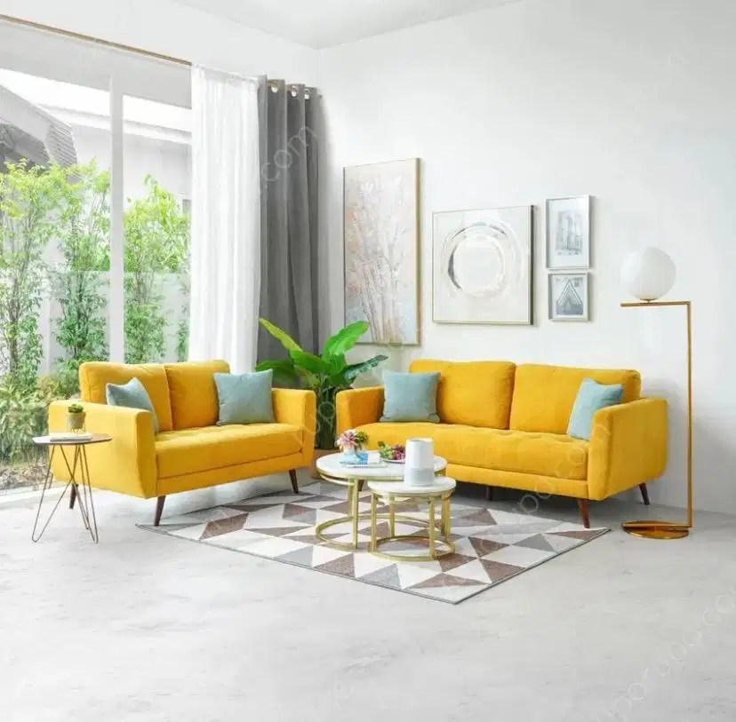 Nordia Arlington Set Sofa Fabric 2 & 2.5 Seater - Kuning