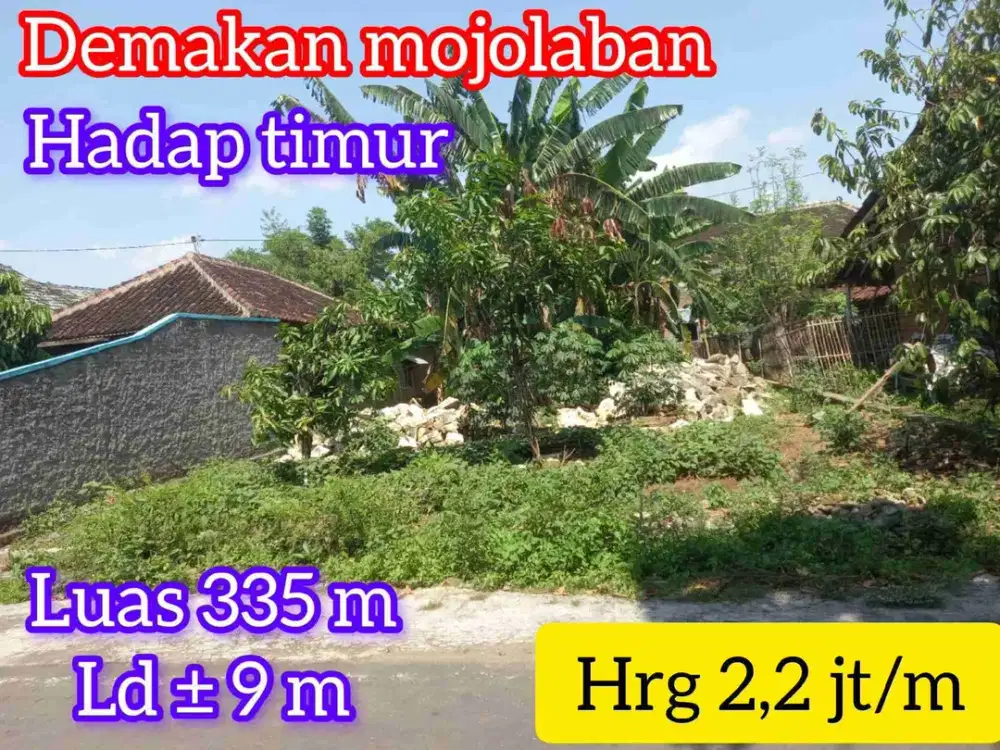 Dijual murah pekarangan 335 di demakan mojolaban