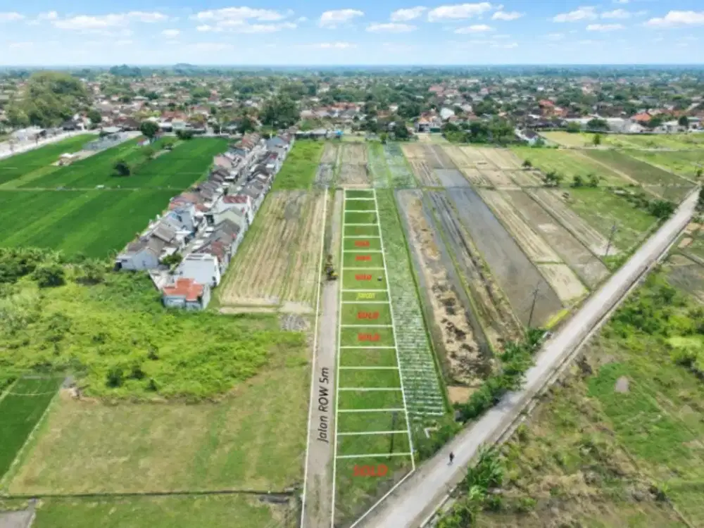 Tanah Dekat Kota Jogja View Sawah Nyaman Untuk Hunian