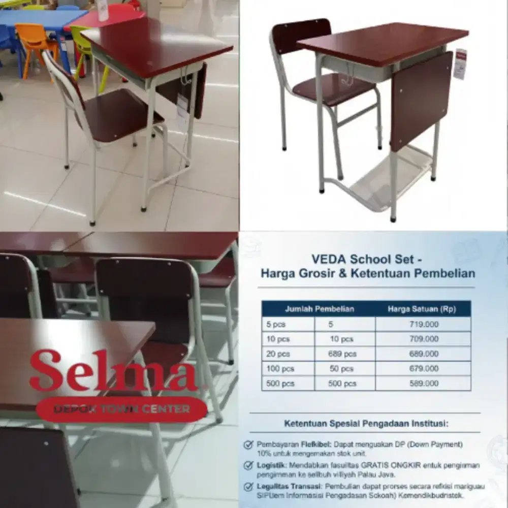 Promo murah kursi meja sekolah SD/SMP/SMA
