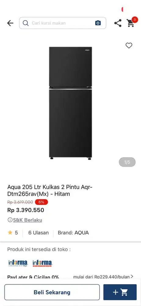 kulkas 2 pintu aqua