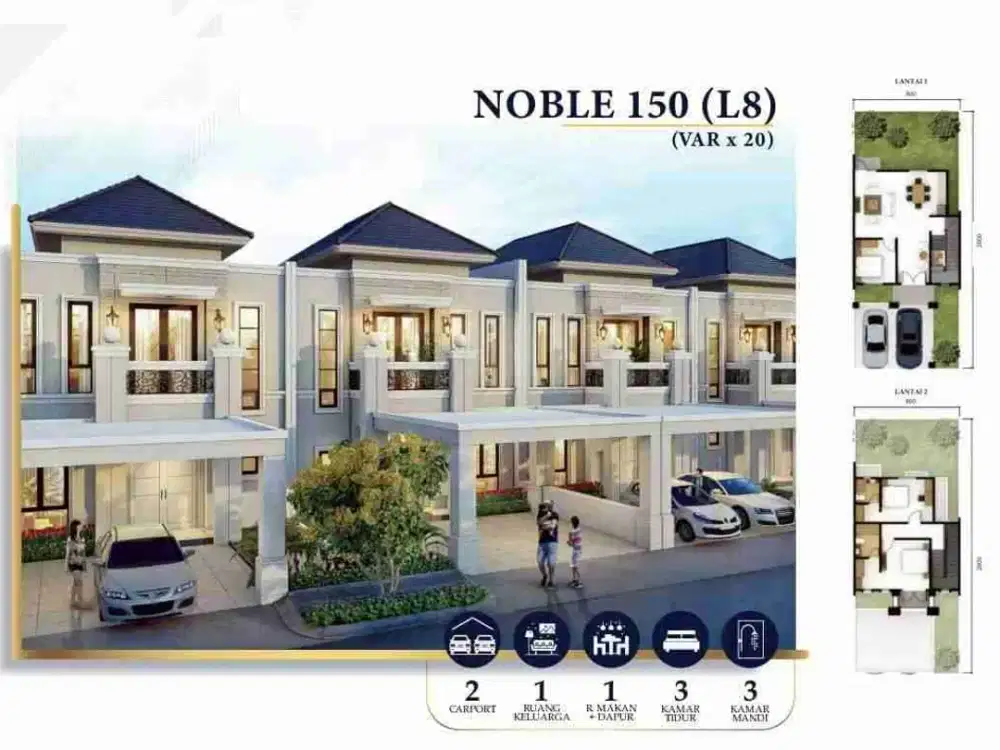 Dijual unit Hook 2 lantai di Noble Cove 
