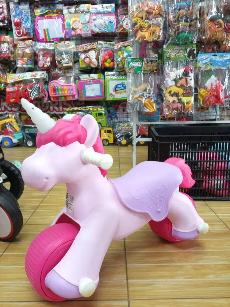 mainan anak kuda ponny naik musik baterai