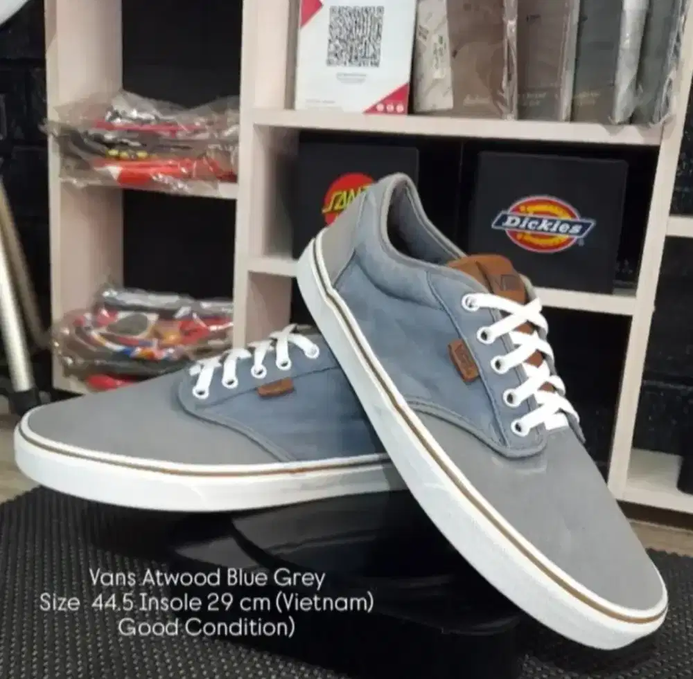 Vans Atwood Low Blue Grey Size 44.5 Insole 29