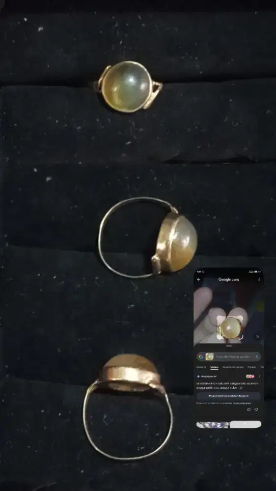 Cincin batu akik Batu Sulaiman Anggur putih atau Anggur bulan
