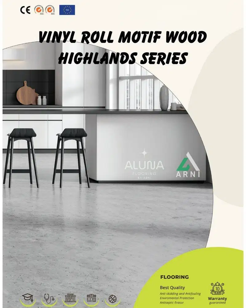 vinyl roll Highlands series tebal 1,2mm | vinyl flooring tahan air | l