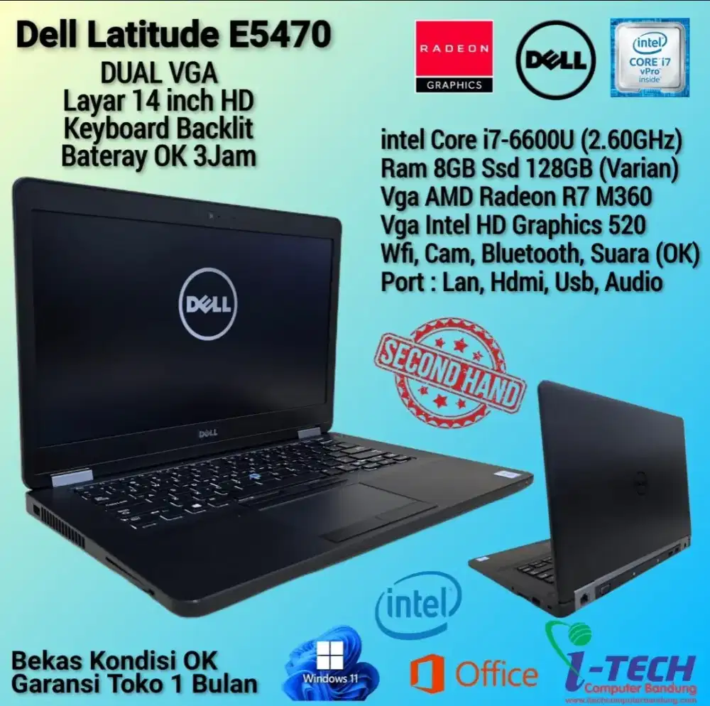 Laptop Dell Latitude E5470 Dual Vga Keyboard Backlit