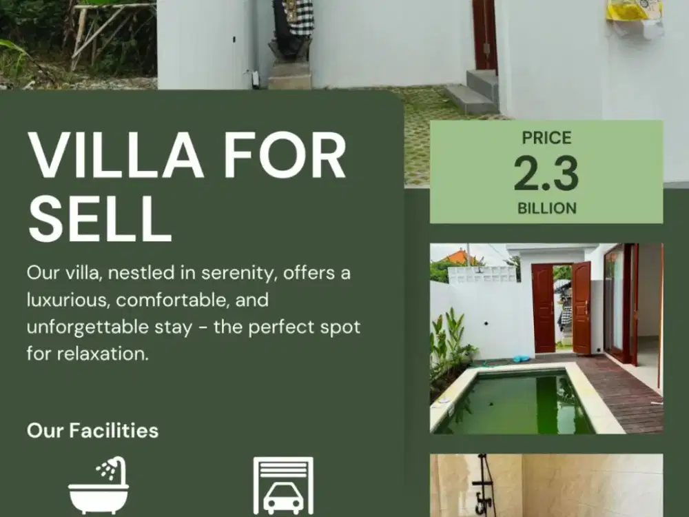 FOR SALE BRAND NEW MODERN VILLA WITH SWIMMING POOL AT MUNGGU, BALI