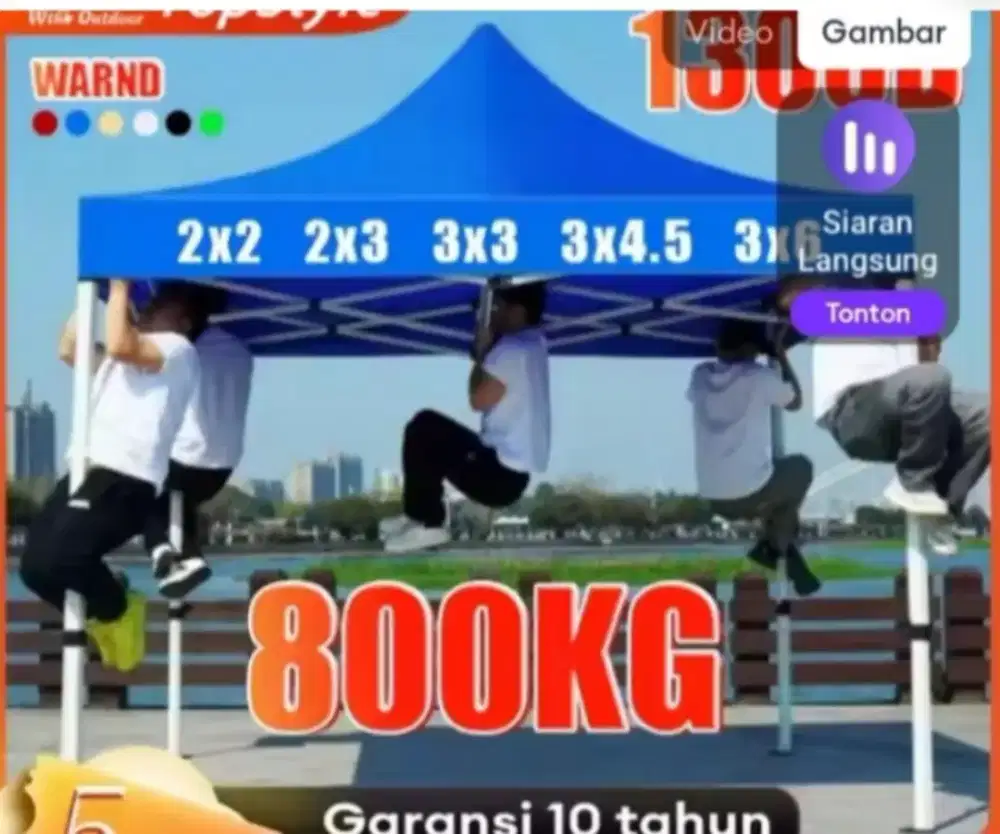Tenda kapasitas besar kokoh dan kuat