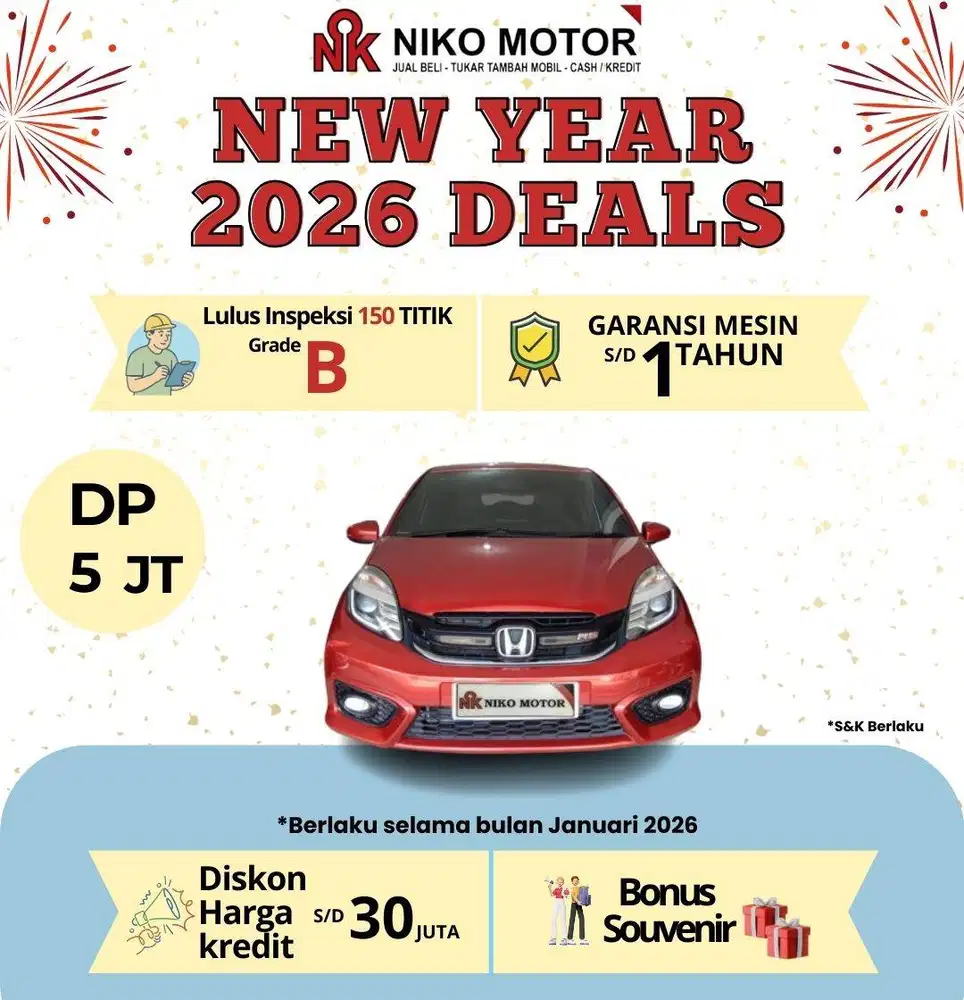 (ANTIK KM63RB) BRIO 1.2 RS 2017 AT : 2016|2018