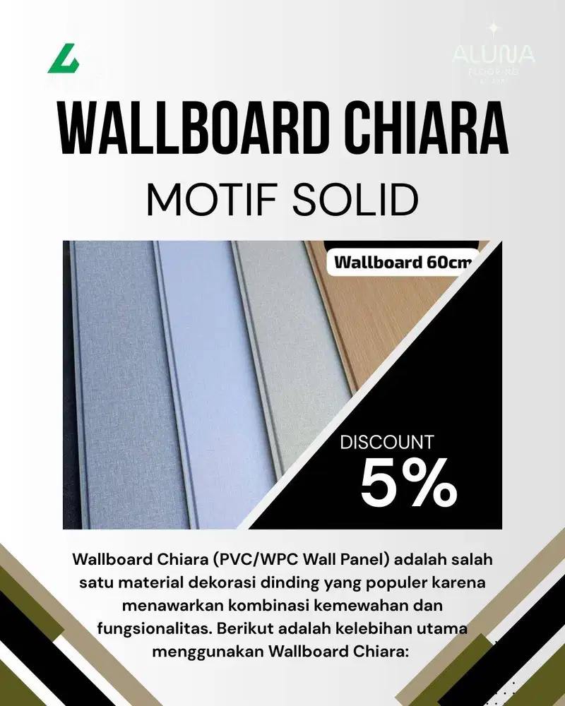WALLBOARD CHIARA PVC 2,9m X 60cm | WallBoard Panel Pvc | Dekorasi Dind