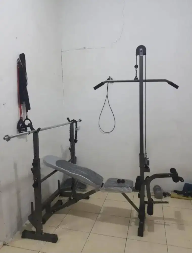 Bench Press Fullset ada Stik 1.8m+beban 40kg