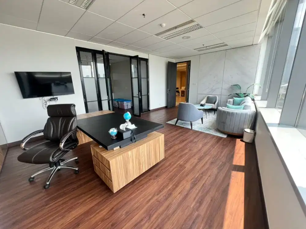 Sewa Kantor di Kuningan Tokopedia Tower 173,82sqm Furnished Dekat LRT